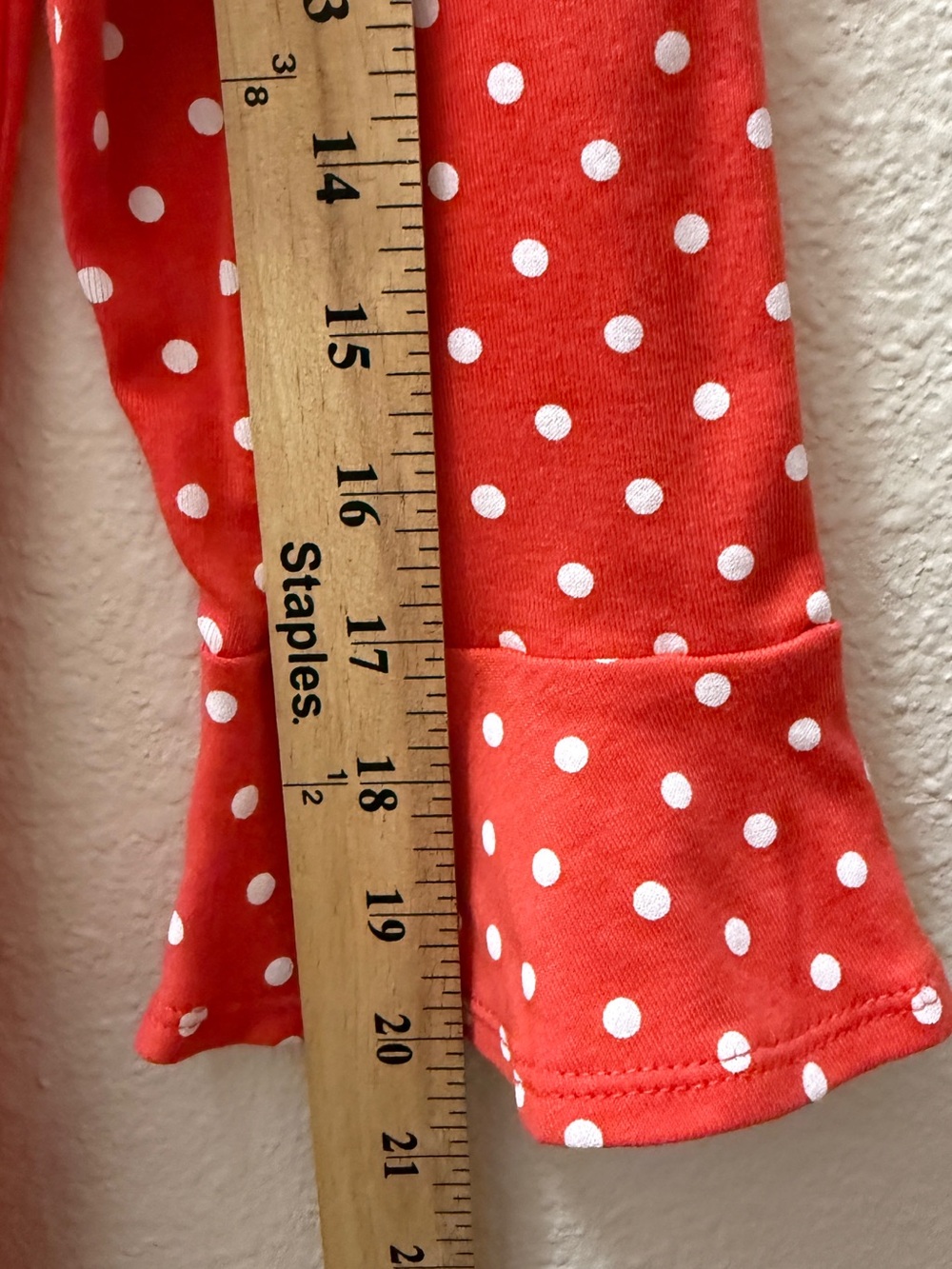 Lauren Ralph Lauren Top L Red Polka Dot Cotton Bell Sleeve Boat Neck - Picture 9 of 9